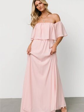 Baltic Born Diana Off Shoulder Maxi Dress | Blush